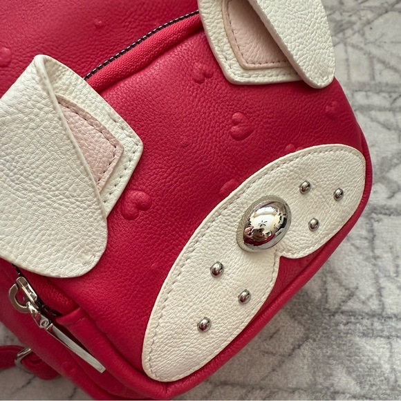 Betsey Johnson Hot Pink Dog Mini Backpack Heart Embossed Novelty Bag NWT main image 7